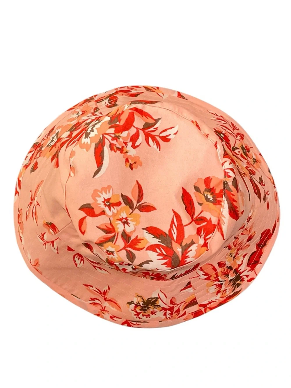 Janie and Jack Peach and Red Floral Bucket Hat Size 4-5years NWT